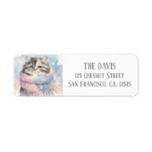 ウィンタービーブスウォーターカラーキャット差出人住所 ラベル (正面)