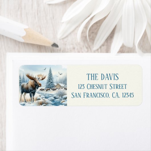 ウィンタービーブスウォーターカラームース差出人住所 ラベル (インサイチュ)