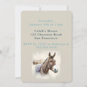 ウィンタービーブズドンキー – 誕生日招待状カード 招待状 (裏面)