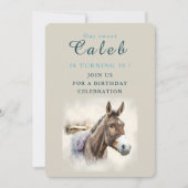 ウィンタービーブズドンキー – 誕生日招待状カード 招待状 (正面)