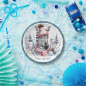 ウィンタービーブゼブラ誕生日 ペーパープレート (パーティー)