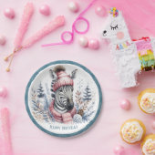 ウィンタービーブゼブラ誕生日 ペーパープレート (パーティー)