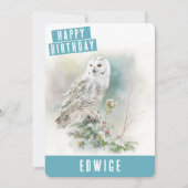 ウィンタービーブフクロウ誕生日カード シーズンカード (正面)