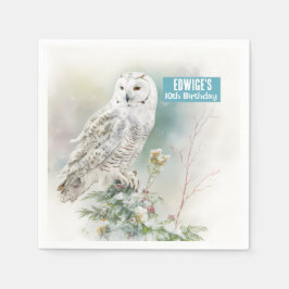 ウィンタービーブフクロウ – 誕生日パーティー –  スタンダードカクテルナプキン