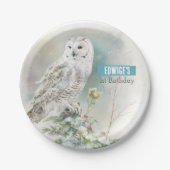 ウィンタービーブフクロウ – 誕生日パーティー –  ペーパープレート (正面)