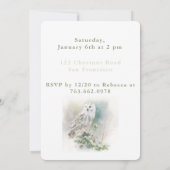 ウィンタービーブフクロウ – 誕生日招待状カード 招待状 (裏面)