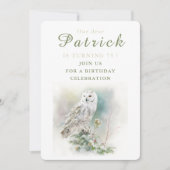 ウィンタービーブフクロウ – 誕生日招待状カード 招待状 (正面)