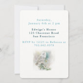 ウィンタービーブフクロウ – 誕生日招待状カード 招待状 (裏面)