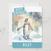 ウィンタービーブペンギン誕生日カード シーズンカード (正面)