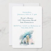 ウィンタービーブポーラベア – 誕生日招待状カード 招待状 (裏面)