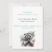 ウィンタービーブラクーン – 誕生日招待状カード 招待状 (裏面)