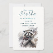 ウィンタービーブラクーン – 誕生日招待状カード 招待状 (正面)