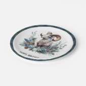 ウィンタービーブロッキーマウンテンビーゴンシープ誕生日 ペーパープレート (アングル)