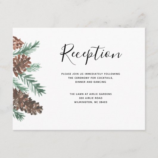 ウィンターピネコン | ウェディングレセプション詳細 エンクロージャーカード (正面)