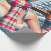 ウィンターピンアップガール ラッピングペーパー (角)