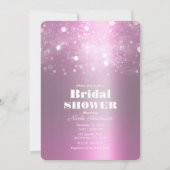 ウィンターピンクきらめくライトブライダルシャワー 招待状 (正面)