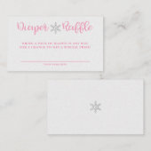 ウィンターピンクとシルバーのおむつラッフルカード 名刺 (正面/裏面)