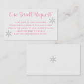 ウィンターピンクとシルバーのブックリクエストカード 名刺 (正面/裏面)