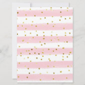 ウィンターピンクと金ゴールドガールアイススケートで滑る誕生日 招待状 (裏面)