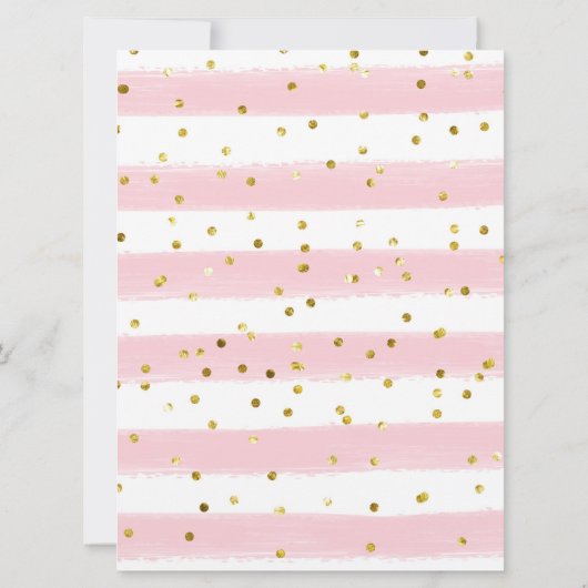 ウィンターピンクと金ゴールドガールアイススケートで滑る誕生日 招待状 (裏面)