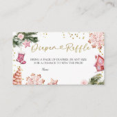 ウィンターピンクのクッキー赤ちゃんシャワーおむつラッフル エンクロージャーカード (正面)