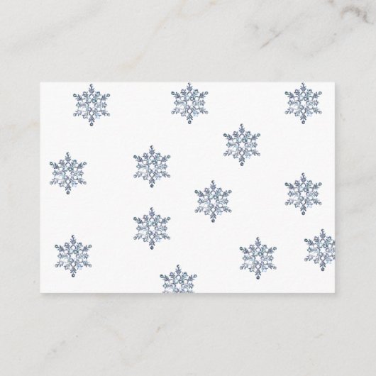 ウィンターピンクのシルバースノーフレークブズベビー エンクロージャーカード (裏面)
