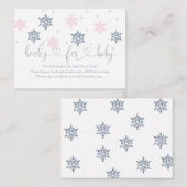 ウィンターピンクのシルバースノーフレークブズベビー エンクロージャーカード (正面/裏面)