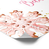 ウィンターピンクのジンジャーブレッド歓迎の看板 ポスター (角)