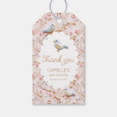 ウィンターピンクの女の子の赤ちゃんシャワーありがとう ギフトタグ (正面)