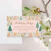 ウィンターピンクの女の子の赤ちゃんシャワー予約リクエスト エンクロージャーカード