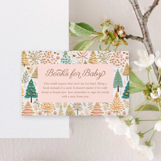 ウィンターピンクの女の子の赤ちゃんシャワー予約リクエスト エンクロージャーカード