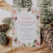 ウィンターピンクの女の子の赤ちゃんシャワー