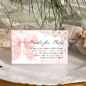 ウィンターピンクの弓の本ベビー エンクロージャーカード