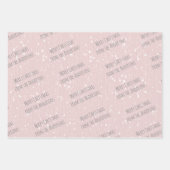 ウィンターピンクカーホリデー紙（名前付き） ラッピングペーパーシート (正面)