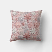 ウィンターピンクシルバースノーフレーク装飾用クッション クッション (裏面)