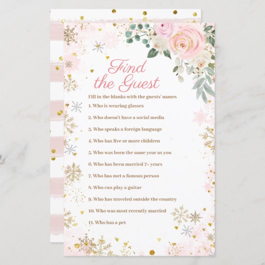 ウィンターピンクスノーフレークフローラを見つける (正面/裏面)