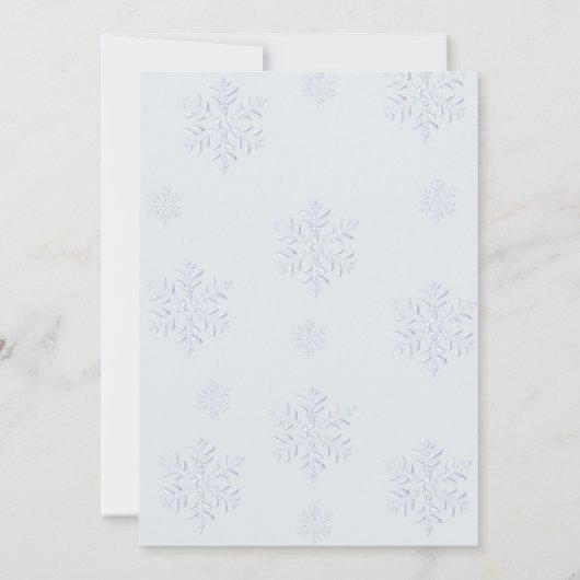 ウィンターピンクスノーフレークOh何おもしろい最初の誕生日 招待状 (裏面)