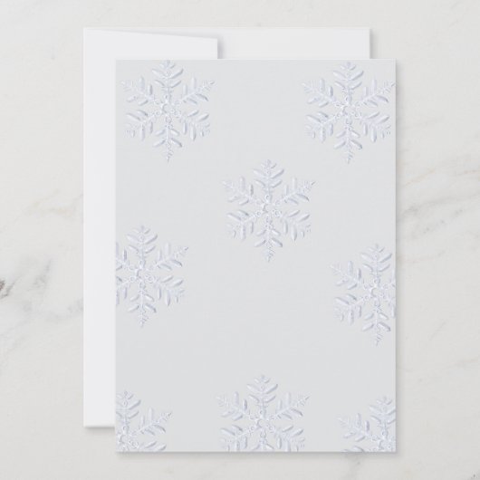 ウィンターピンクスノーフレークOh何おもしろい第2誕生日 招待状 (裏面)