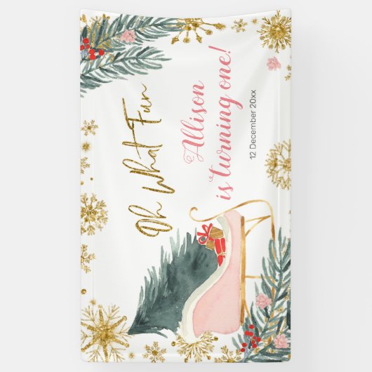 ウィンターピンクスレイガール誕生日 横断幕 (縦)