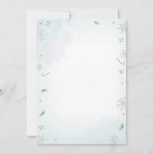 ウィンターピンクトラック雪おもしろいガールファースト誕生日 招待状 (裏面)