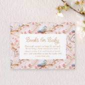 ウィンターピンクフローラガールベビーシャワーブックリクエスト エンクロージャーカード