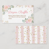 ウィンターピンクフローラスノーフレークおむつラッフル エンクロージャーカード (正面/裏面)