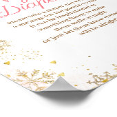 ウィンターピンクフローラスノーフレーク深夜おむつ ポスター (角)