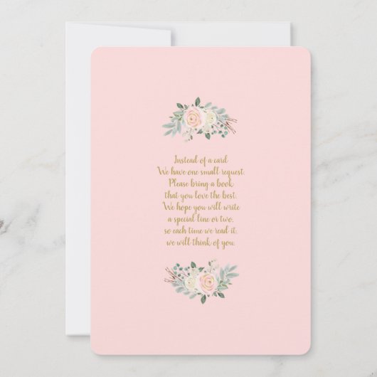 ウィンターピンクベビーシャワーガール招待状 招待状 (裏面)