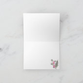 ウィンターピンクポインセチア金ゴールド書道 サンキューカード (内部)