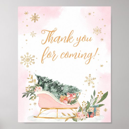 ウィンターピンク金ゴールドスノーフレーク来さん ポスター (正面)