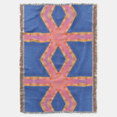 ウィンターピンク、オレンジ、ブルーの万華鏡のように千変万化するパターン スローブランケット (正面縦)