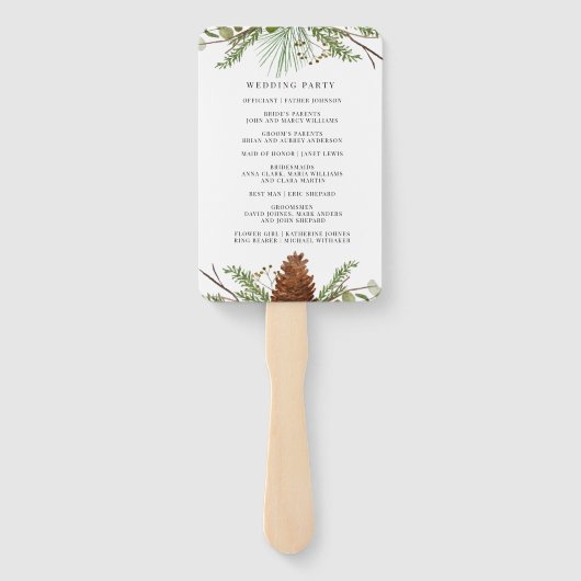 ウィンターピンフォレストグリーンリー結婚式 プログラム ハンドファン (裏面)