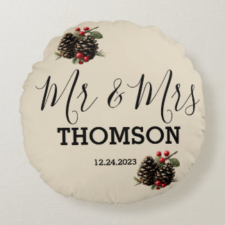 ウィンターピンcones & ベリー ファミリー サッカークッション ラウンドクッション