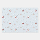 ウィンターピープルビレッジ雪だるまクリスマスホリデー ラッピングペーパーシート (正面2)